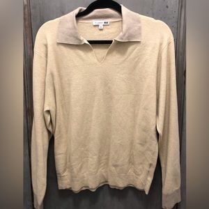Cashmere long sleeve polo